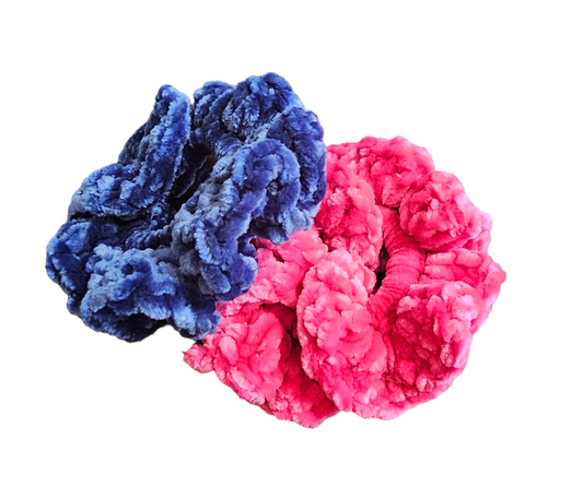 2 Velvet Crochet Scrunchies